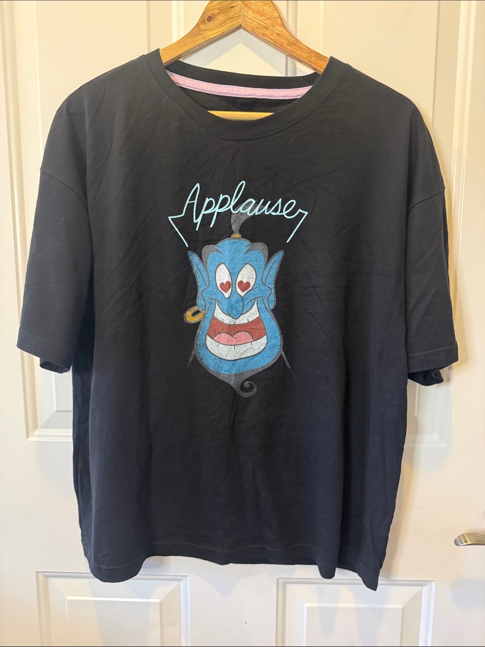 Disney Aladdin Black Graphic Tee with Blue Genie "Applause"